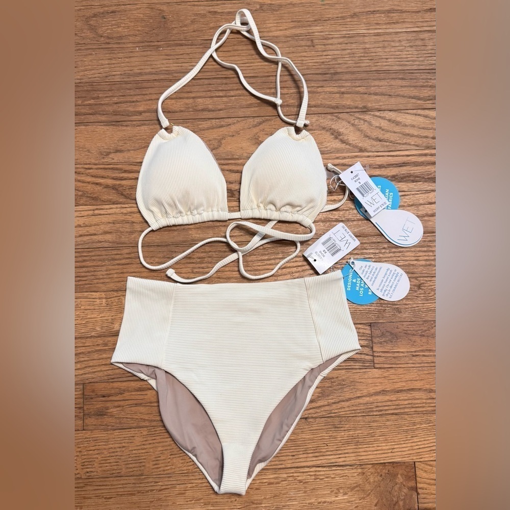 WET Swimwear Bone Top (S) and Bone Bottoms (XS)